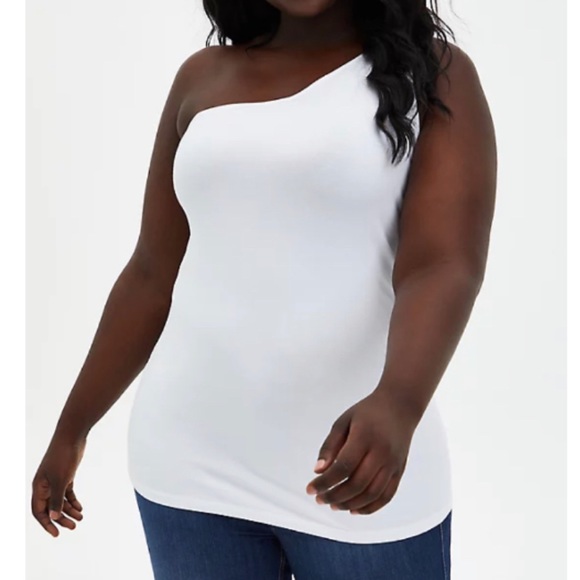 🆕 White One Shoulder Foxy Top 3X 22 24 NWT Torrid - Picture 7 of 7